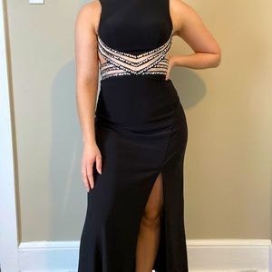 Open-Back Black Prom Dress